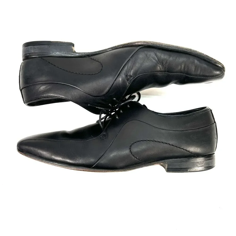 Oliver Sweeney London Pippin Derby Black Leather Dress Shoes Men's US9 EU42 UK8